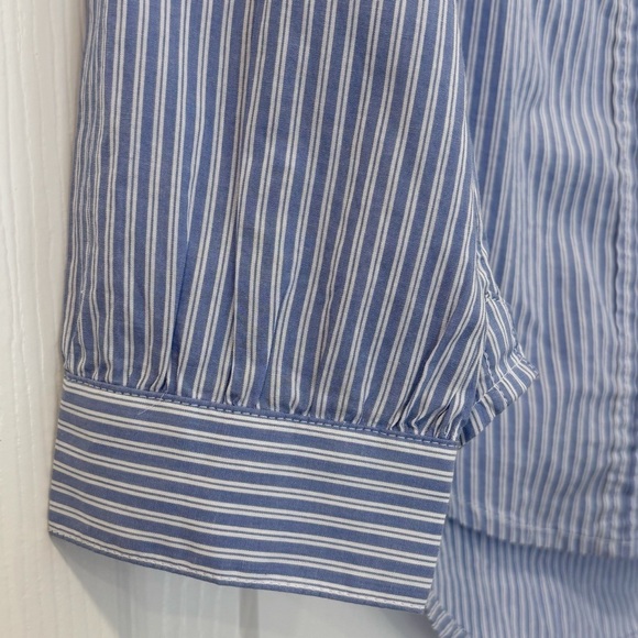 NWT J. Crew Women's Ruffleneck Button Down Shirt Size XXS Blue & White Stripes - Picture 4 of 7